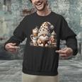 Vintage Cute Gnome Reading Book Coffee Latte Men Women Kids Unisex Sweatshirt