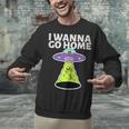 I Wanna Go Home Introvert UFO UAP Flying Saucer Trippy Alien Unisex Sweatshirt