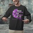 I Wear Purple In Memory Of My Mom Pancreatic Cancer Ribbon Unisex Sweatshirt