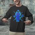 Yk2 Grunge Earthy Blue Cat With Stars Tomboy 90s Nostalgia Unisex Sweatshirt