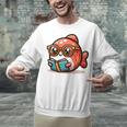 Adorable Book Lover Salmon With Reading Glasses Cute Unisex Sweatshirt