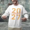 Class Of 2027 Graduation Varsity Orange On The Back Premium Tri-Blend Unisex Sweatshirt