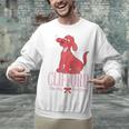 Clifford The Big Red Dog Pink Text With Bow Illustrated Book Unisex Sweatshirt