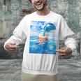 Frutiger Aero Aesthetic Tech Bubble Tea Boba Milktea Fishes Unisex Sweatshirt