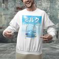 Frutiger Aero Aesthetic Tech Kawaii Milk Underwater Fishes Raglan Baseball Tee Unisex Sweatshirt