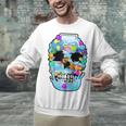 Frutiger Aero Aesthetic Tech Skull Computer Fishes Raglan Baseball Tee Unisex Sweatshirt
