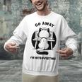 Go Away I'm Introverting Cat With Coffee Unisex Sweatshirt Go Away I'm Introverting Cat With Coffee Unisex Sweatshirt