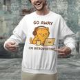 Go Away I'm Introverting Cozy Cat With Laptop And Coffee Unisex Sweatshirt