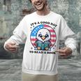 A Good Day To Read a Book Reading Eagle With American Flag Unisex Sweatshirt