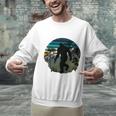 Just Me And My Yeti Retro Sunset Mountain Hiking Introvert Unisex Sweatshirt