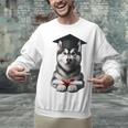 Siberian Husky Dog Graduation Cap Training School Graduate Men Women Kids Unisex Sweatshirt