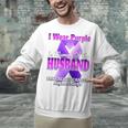 I Wear Purple In Memory Of My Husband Pancreatic Cancer Premium Tri-Blend Unisex Sweatshirt