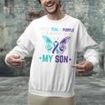 I Wear Teal Purple In Memory Of My Son Suicide Awareness Premium Tri-Blend Unisex Sweatshirt