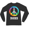 2033 Graduation Class Year Tie Dye Peace Sign Unisex Long Sleeve T-Shirt