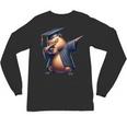 Capybara Graduation Dabbing Capy Wearing Graduate Gown Unisex Long Sleeve T-Shirt