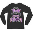 Class Of 2027 Senior Coquette Bow Messy Hair 26 Graduation Unisex Long Sleeve T-Shirt