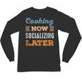 Cooking Now Minimal Socializing Introvert Vintage Unisex Long Sleeve T-Shirt