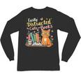Easily Distracted By Cats And Books Book & Cat Lover Unisex Long Sleeve T-Shirt