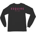 Esquire Est 2025 Women Lawyer Attorney Law School Graduation Unisex Long Sleeve T-Shirt