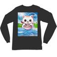 Frutiger Aero Aesthetic Tech Kawaii Ramen Cat Fishes Unisex Long Sleeve T-Shirt