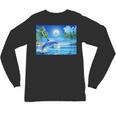 Frutiger Aero Dolphin Sunset Ocean With Palm Trees Y2k Unisex Long Sleeve T-Shirt Frutiger Aero Dolphin Sunset Ocean With Palm Trees Y2k Unisex Long Sleeve T-Shirt