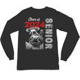 Fun Trendy UFO Sloth Graduation Class Of 2024 Senior Unisex Long Sleeve T-Shirt