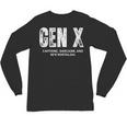 Gen X Caffeine Sarcasm 90s Nostalgia Men Women Graphic Unisex Long Sleeve T-Shirt