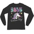 Girls Class Of 2029 Magical Unicorn Graduation Cap Unisex Long Sleeve T-Shirt