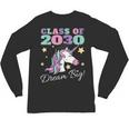 Girls Class Of 2030 Magical Unicorn Graduation Cap Unisex Long Sleeve T-Shirt
