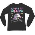 Girls Class Of 2034 Magical Unicorn Graduation Cap Unisex Long Sleeve T-Shirt
