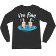 I'm Fine Drowning Thumbs Up Introvert Meme Humor Unisex Long Sleeve T-Shirt
