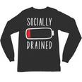 Introvert Socially Drained Battery Unisex Long Sleeve T-Shirt