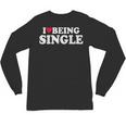 I Love Being Single Red Heart Anxious & Introvert Girl Club Unisex Long Sleeve T-Shirt
