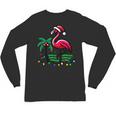 Nostalgia Holiday Tees -Adult Christmas Flamingo Small Short Sleeve Crew Neck Cotton Polyester Lightweight Ribbed Cuff Winter Unisex Long Sleeve T-Shirt