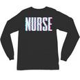 Nurse Glitch Aesthetic Graduation Nurse Glitch Graphic Art Unisex Long Sleeve T-Shirt