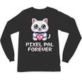 Pixel Art Pet Cat Y2K Retro Vintage Digital Nostalgia Tech Unisex Long Sleeve T-Shirt