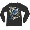 Please Chew Quieter Introvert Christmas Bird Watcher Unisex Long Sleeve T-Shirt