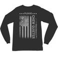 Please Chew Quieter Introvert USA Flag Vintage Unisex Long Sleeve T-Shirt
