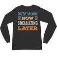 Puzzle Solving Now Minimal Socializing Introvert Vintage Unisex Long Sleeve T-Shirt Puzzle Solving Now Minimal Socializing Introvert Vintage Unisex Long Sleeve T-Shirt