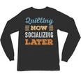 Quilting Now Minimal Socializing Introvert Vintage Unisex Long Sleeve T-Shirt