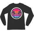 Retro 80s Synthwave Sunset & Palm Trees Retro Nostalgia 80s Unisex Long Sleeve T-Shirt