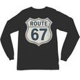 Retro Route 67 Highway Sign Vintage Road Nostalgia Unisex Long Sleeve T-Shirt