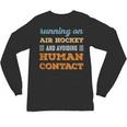 Running On Air Hockey Social Introvert Humor Vintage Unisex Long Sleeve T-Shirt