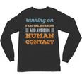 Running On Fractal Burning Social Introvert Humor Vintage Unisex Long Sleeve T-Shirt Running On Fractal Burning Social Introvert Humor Vintage Unisex Long Sleeve T-Shirt