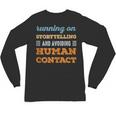 Running On Storytelling Social Introvert Humor Vintage Unisex Long Sleeve T-Shirt