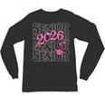 Senior 2026 Class Of 2026 Coquette Pink Bow Graduation Moms Unisex Long Sleeve T-Shirt