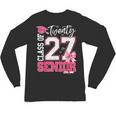 Senior 2027 Class Of 2027 Pink Coquette Bow Graduation Girl Unisex Long Sleeve T-Shirt