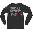 Social Battery 1 Percent Introvert Mood Minimalist Unisex Long Sleeve T-Shirt Social Battery 1 Percent Introvert Mood Minimalist Unisex Long Sleeve T-Shirt