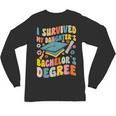 i Survived My Daughter's Bachelors Degree Groovy Graduation Unisex Long Sleeve T-Shirt
