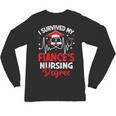 i Survived My Fiance's Nursing Degree Graduation Gifts Unisex Long Sleeve T-Shirt